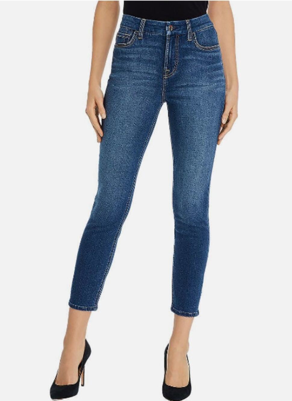 JEN7 BY 7 FOR ALL MANKIND Skinny Jeans 0/25 Blue Stretch Mid Rise Ankle NWT